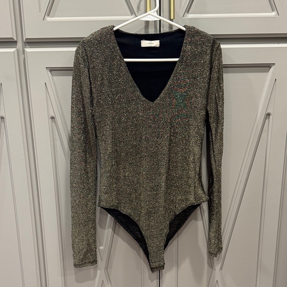 Entro Shimmering Black Long Sleeve Bodysuit - Picture 1 of 5